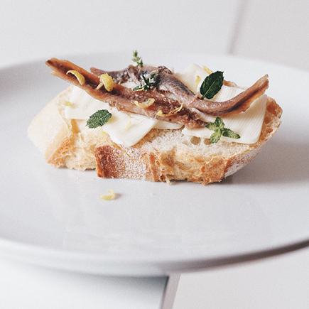 Anchovy and butter crostini